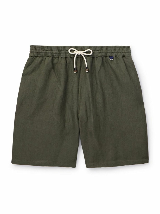 Photo: Rubinacci - Straight-Leg Mid-Length Linen Swim Shorts - Green
