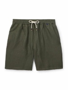 Rubinacci - Straight-Leg Mid-Length Linen Swim Shorts - Green