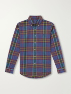 Polo Ralph Lauren - Button-Down Collar Checked Cotton-Flannel Shirt - Blue