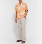 Jacquemus - Jean Camp-Collar Printed Cotton-Poplin Shirt - Orange