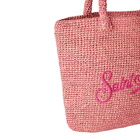 MC2 Saint Barth Raffia Bucket Pink Bag With Embroidery