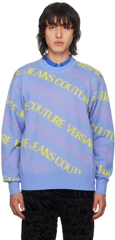 Photo: Versace Jeans Couture Blue Jacquard Sweater