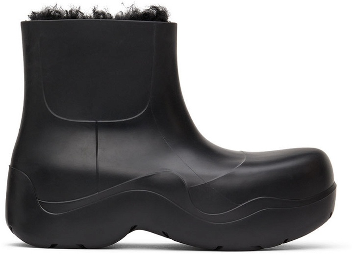 Photo: Bottega Veneta Black Cozy Puddle Chelsea Boots