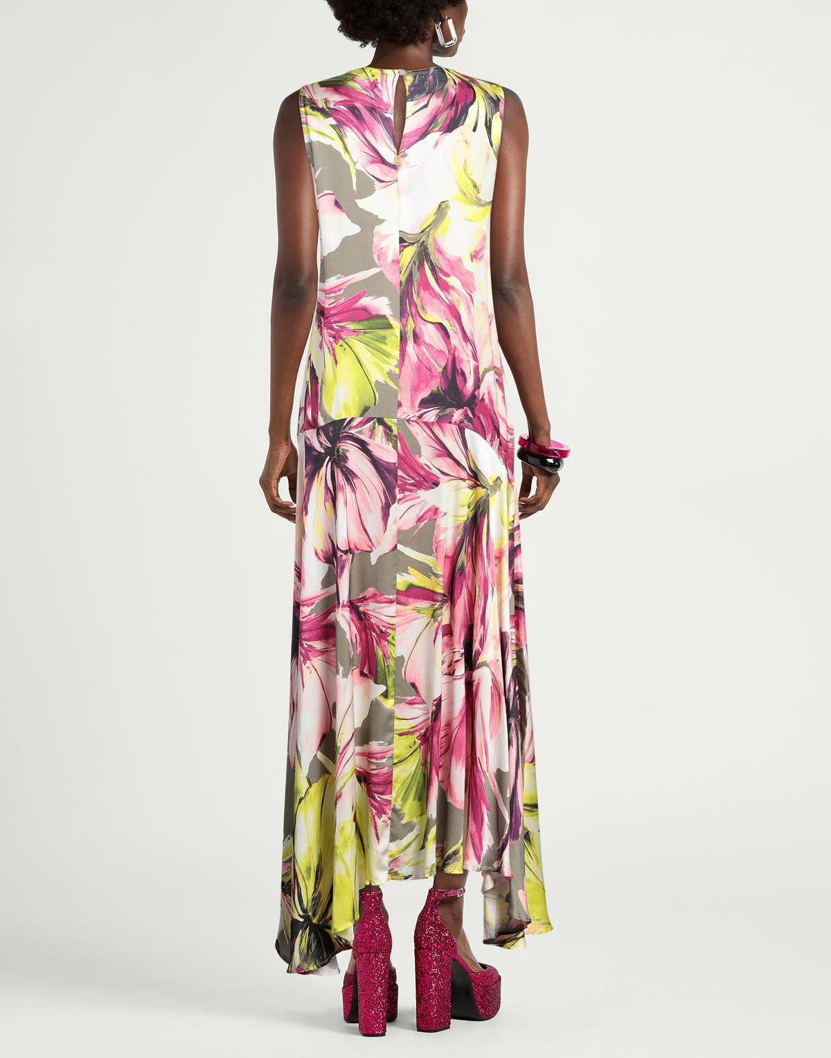 Manila Grace Womens Midi dress in Yellow