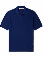 Orlebar Brown - Roddy Slim-Fit Camp-Collar Pointelle-Knit Polo Shirt - Blue