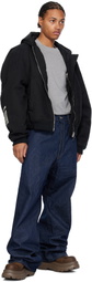 B1ARCHIVE Navy Wide Leg Jeans