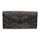 ALAIA Black Vienne Vague Openwork Flap Wallet