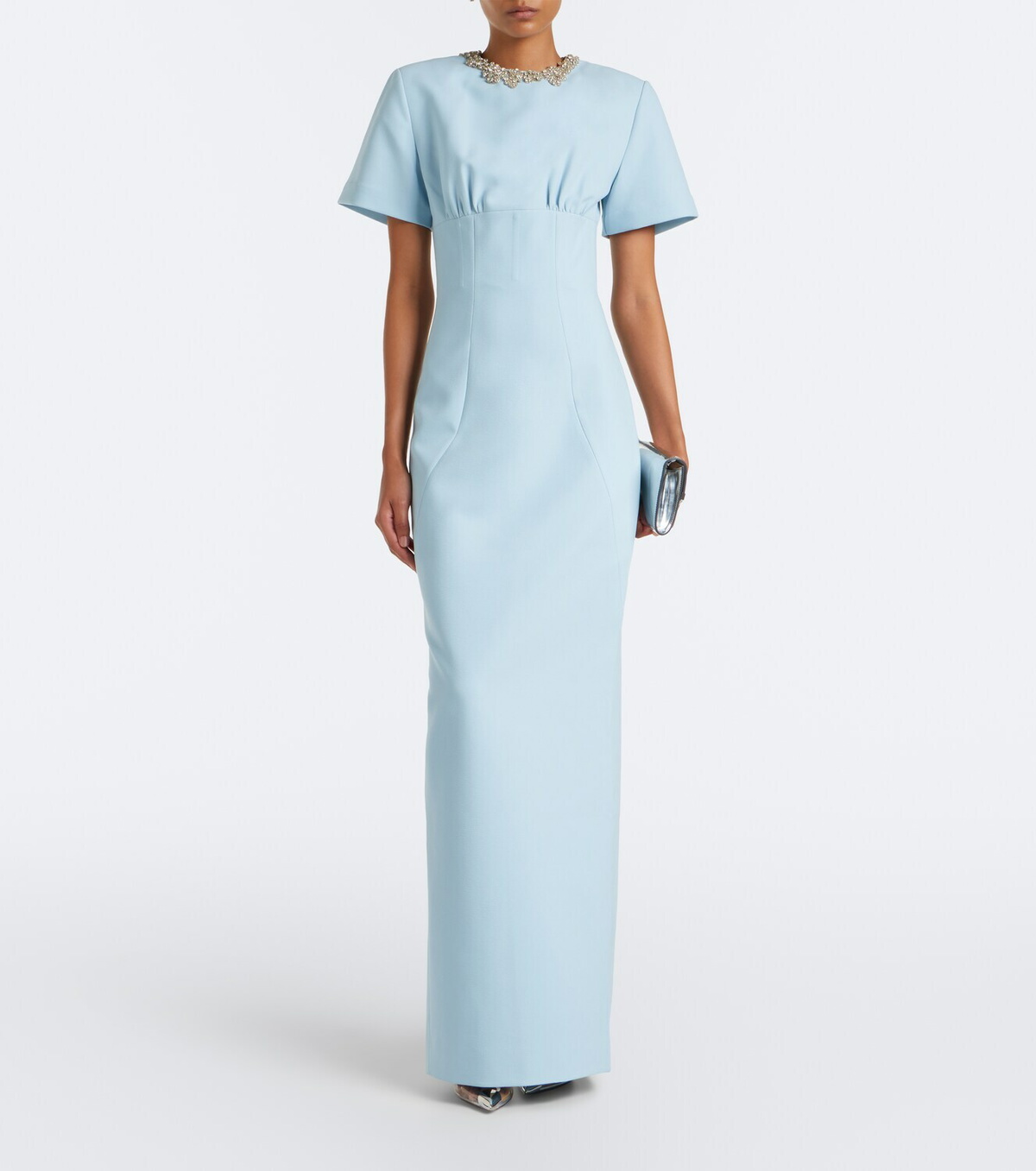 Rachel Gilbert Dovetta embellished crêpe corset gown
