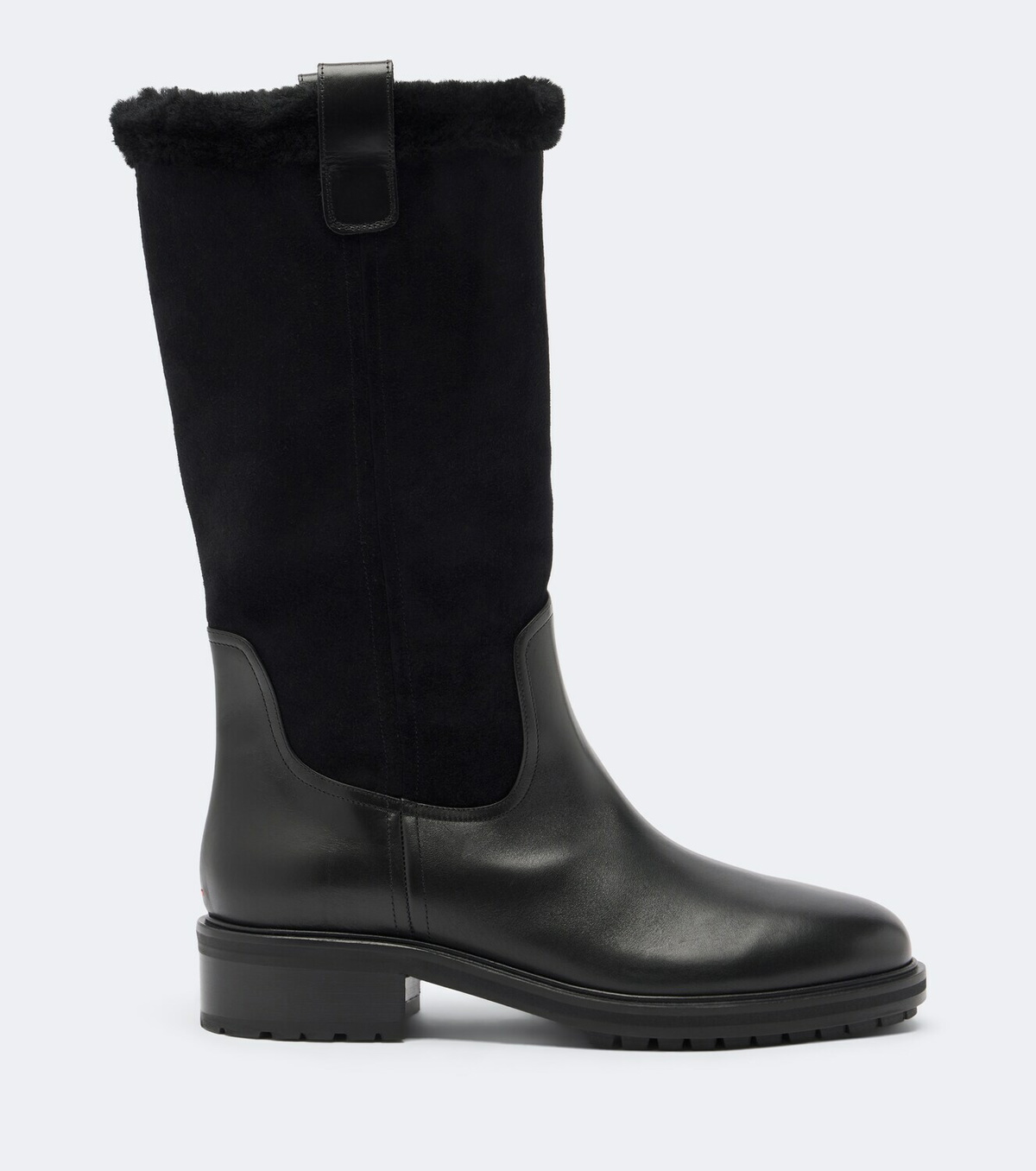 Aeyde Theo leather and suede knee-high boots