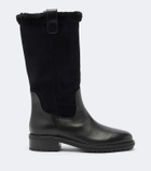 Aeyde Theo leather and suede knee-high boots