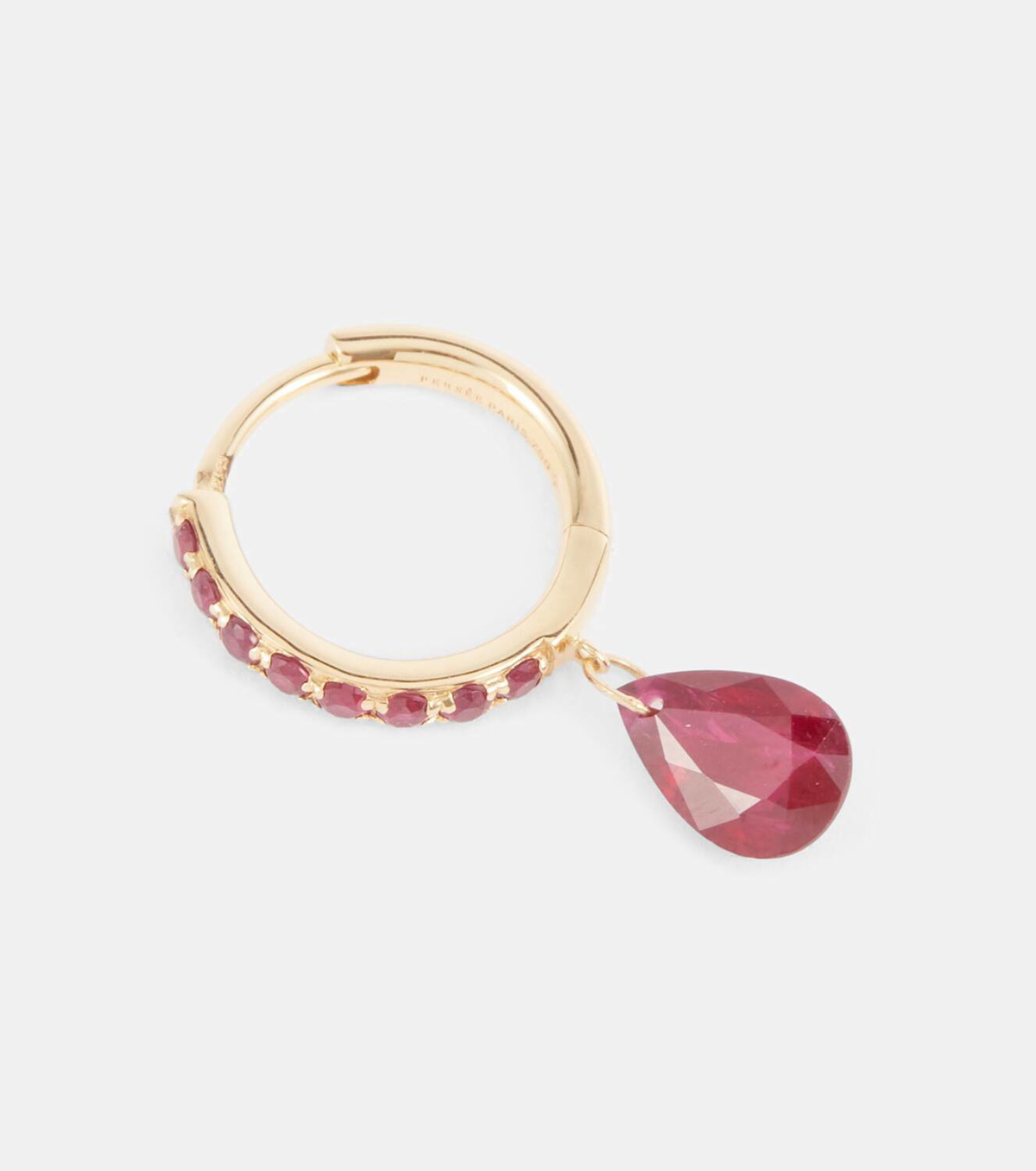Persée Piercing 18kt gold single earring with ruby