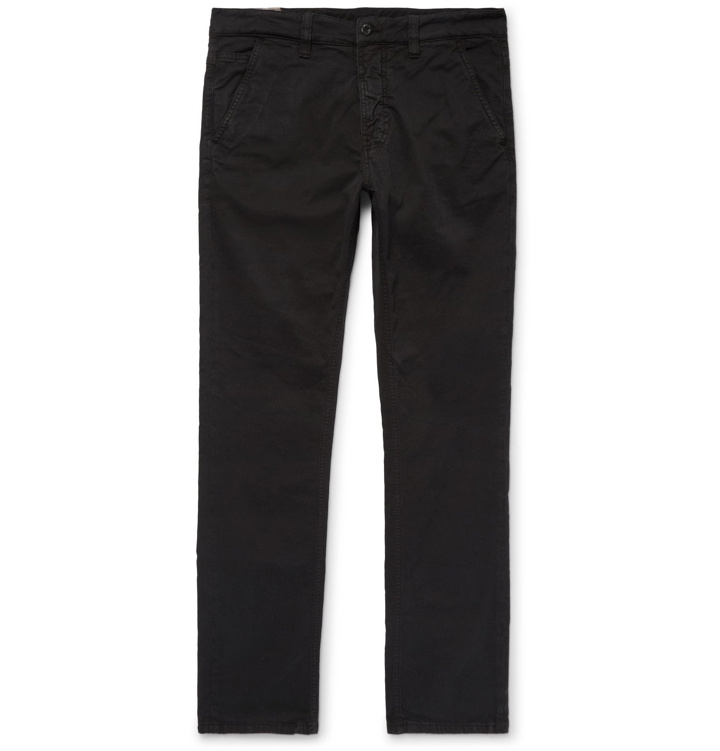 Photo: Nudie Jeans - Slim Adam Garment-Dyed Stretch Organic Cotton-Twill Trousers - Black