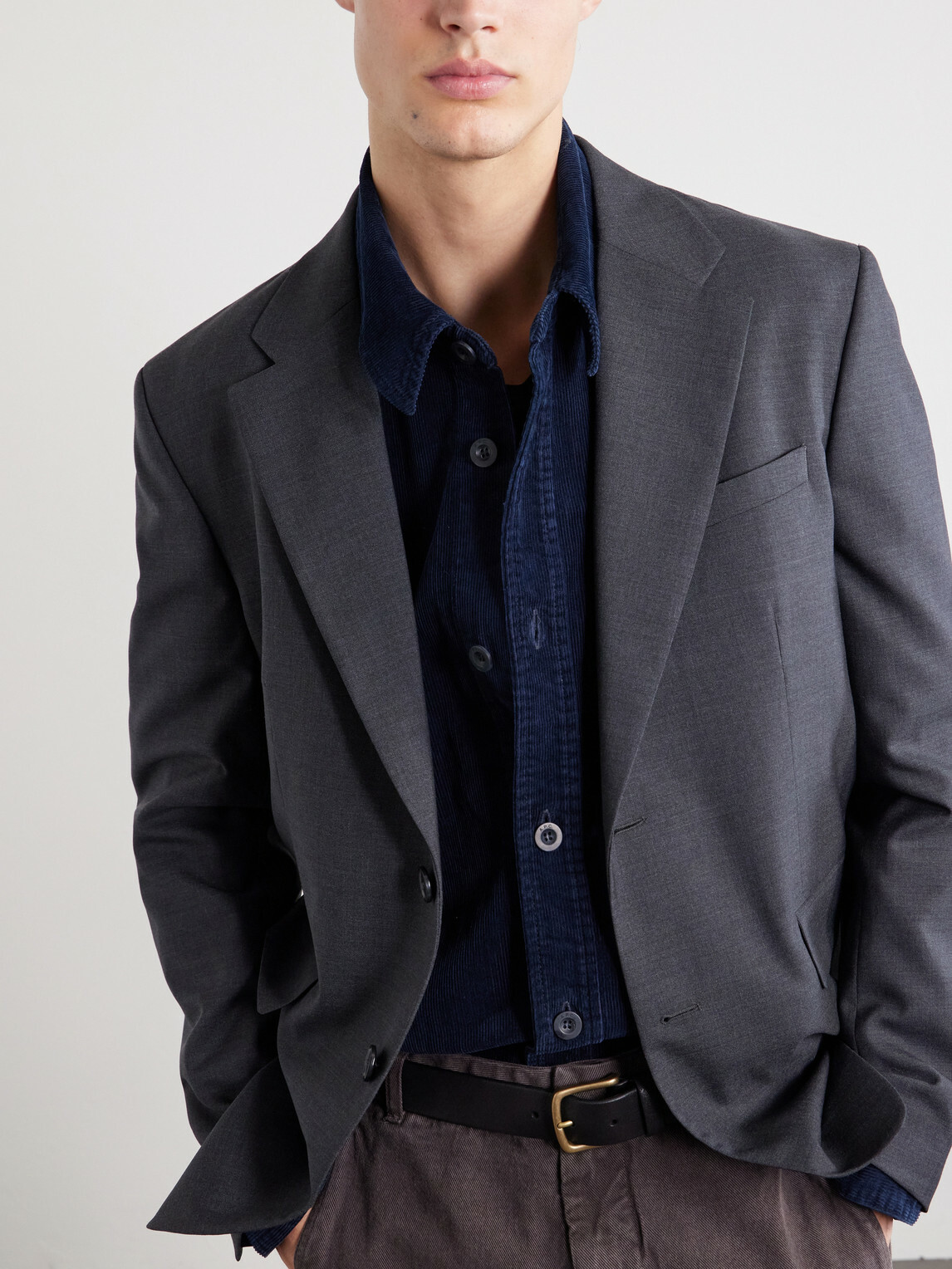 A.P.C. - Basile Logo-Embroidered Cotton-Corduroy Shirt - Blue