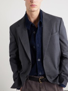 A.P.C. - Basile Logo-Embroidered Cotton-Corduroy Shirt - Blue
