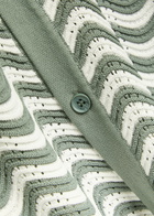 Raith Serenita Wavy Textured Crochet Shirt Green