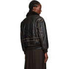 Dunst Brown A-2 Shearling Collared Leather Jacket