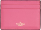 Valentino Garavani Pink Rockstud Card Holder