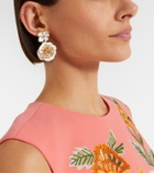 Carolina Herrera Crystal-embellished floral drop earrings