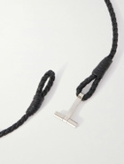 TOM FORD - Woven Leather and Silver-Tone Wrap Bracelet - Black
