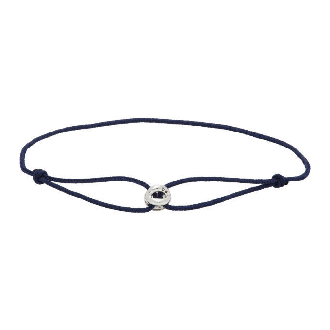 Photo: Le Gramme Navy Maillon Cord Bracelet