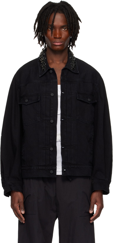 Photo: Simone Rocha Black Embellished Denim Jacket