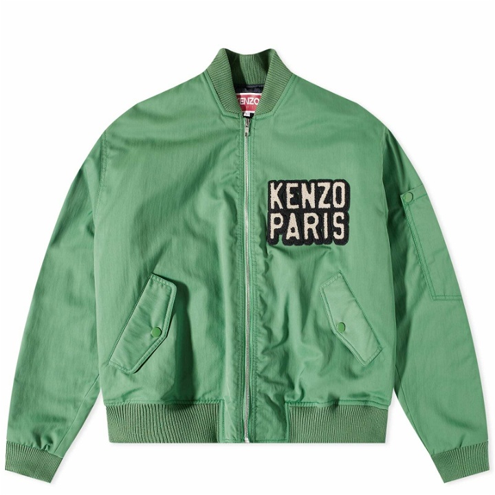 Photo: Kenzo Paris Men's Ken Zo Elevated Flight Bomber Jacket in Grass Green