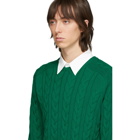 Beams Plus Green Cable Knit Sweater