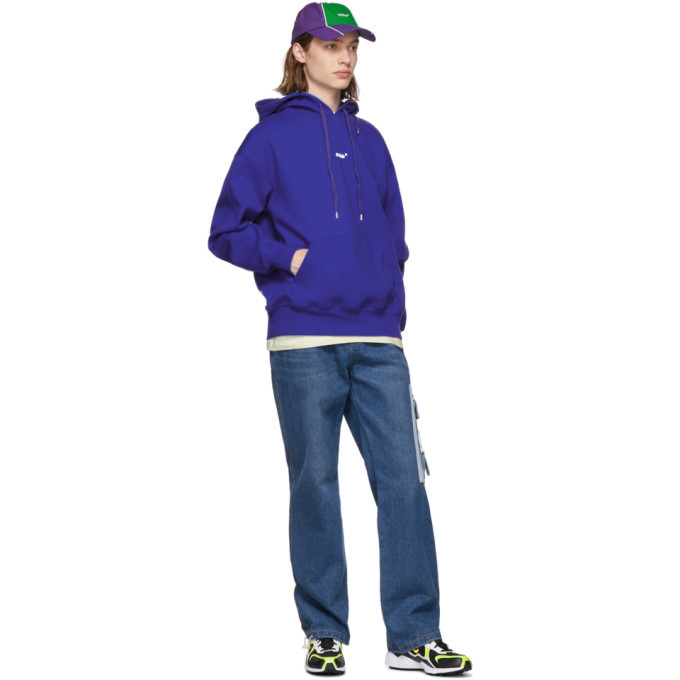 ADER error Blue Small Logo Hoodie ADER error