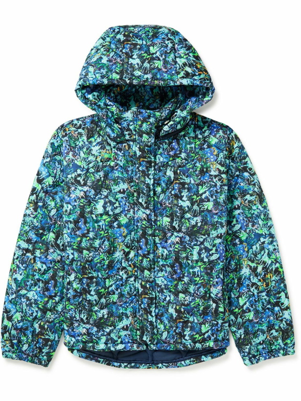 Photo: Collina Strada - Valley Quilted Printed Shell Hooded Jacket - Blue