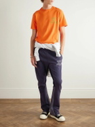 Gallery Dept. - Flared Panelled Logo-Print Cotton-Jersey Sweatpants - Blue