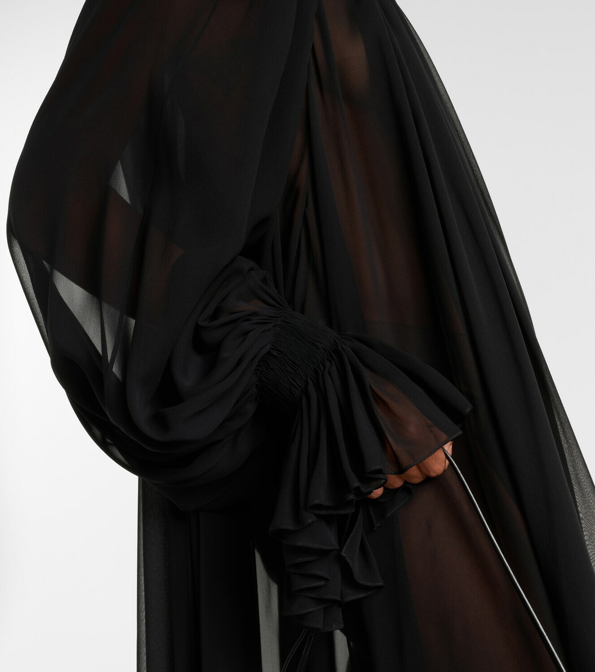 Khaite Edgar semi-sheer silk tulle midi dress
