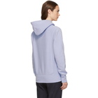 Champion Reverse Weave Blue Small Logo Hoodie