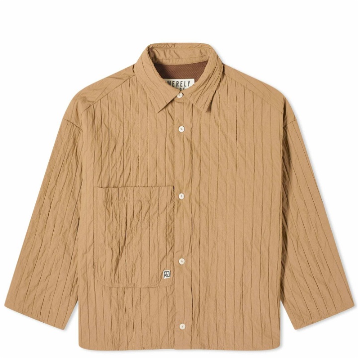 Photo: Merely Made Men's Quilted Boxy Overshirt in Sage Brown