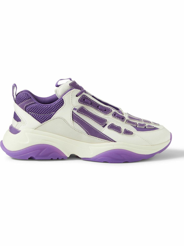 Photo: AMIRI - Bone Runner Leather-Trimmed Mesh Sneakers - Purple