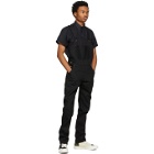 Naked and Famous Denim SSENSE Exclusive Black Selvedge Weird Guy Overalls