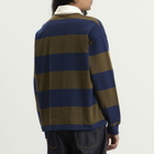 A.P.C. Men's Isaac Block Stripe Rugby Shirt in Dark Navy