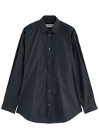 Darkpark Anne Cotton-poplin Shirt Navy