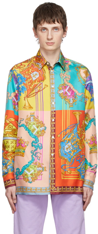 Photo: Versace Multicolor Silk Shirt