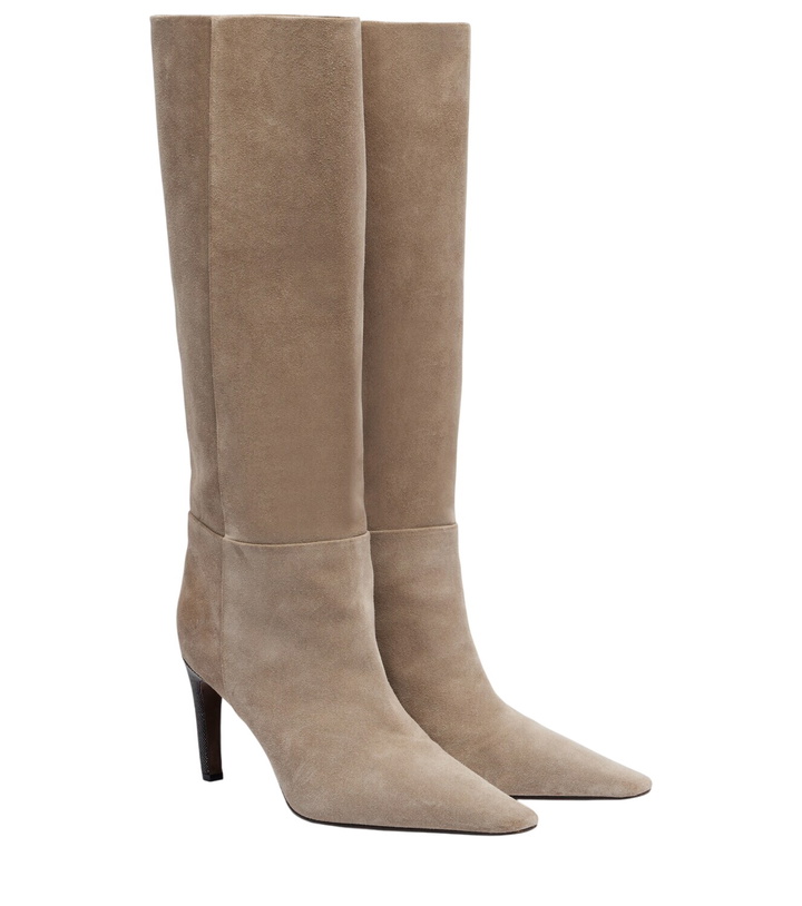 Photo: Brunello Cucinelli Monili suede knee-high boots