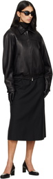 TONYWACK Black Wool Midi Skirt