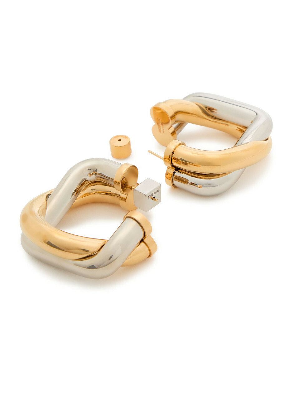 Jacquemus Les Doppio Two-tone Hoop Earrings - Gold - One Size