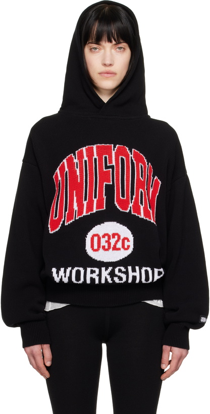Photo: 032c Black Lucky Strike Knit Hoodie