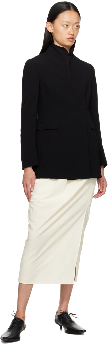 Mame Kurogouchi Black Double-Breasted Blazer