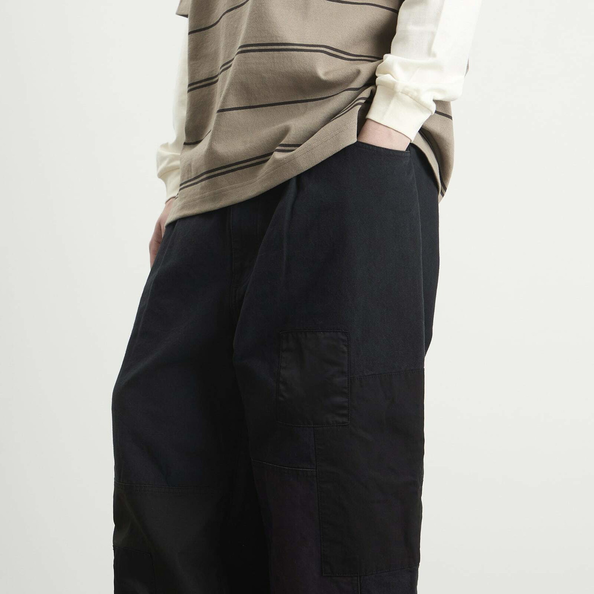 Comme des Garçons Homme Men's Cargo Pants in Black Mix