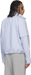 Raimundo Langlois Blue & White Convertible Shirt Jacket
