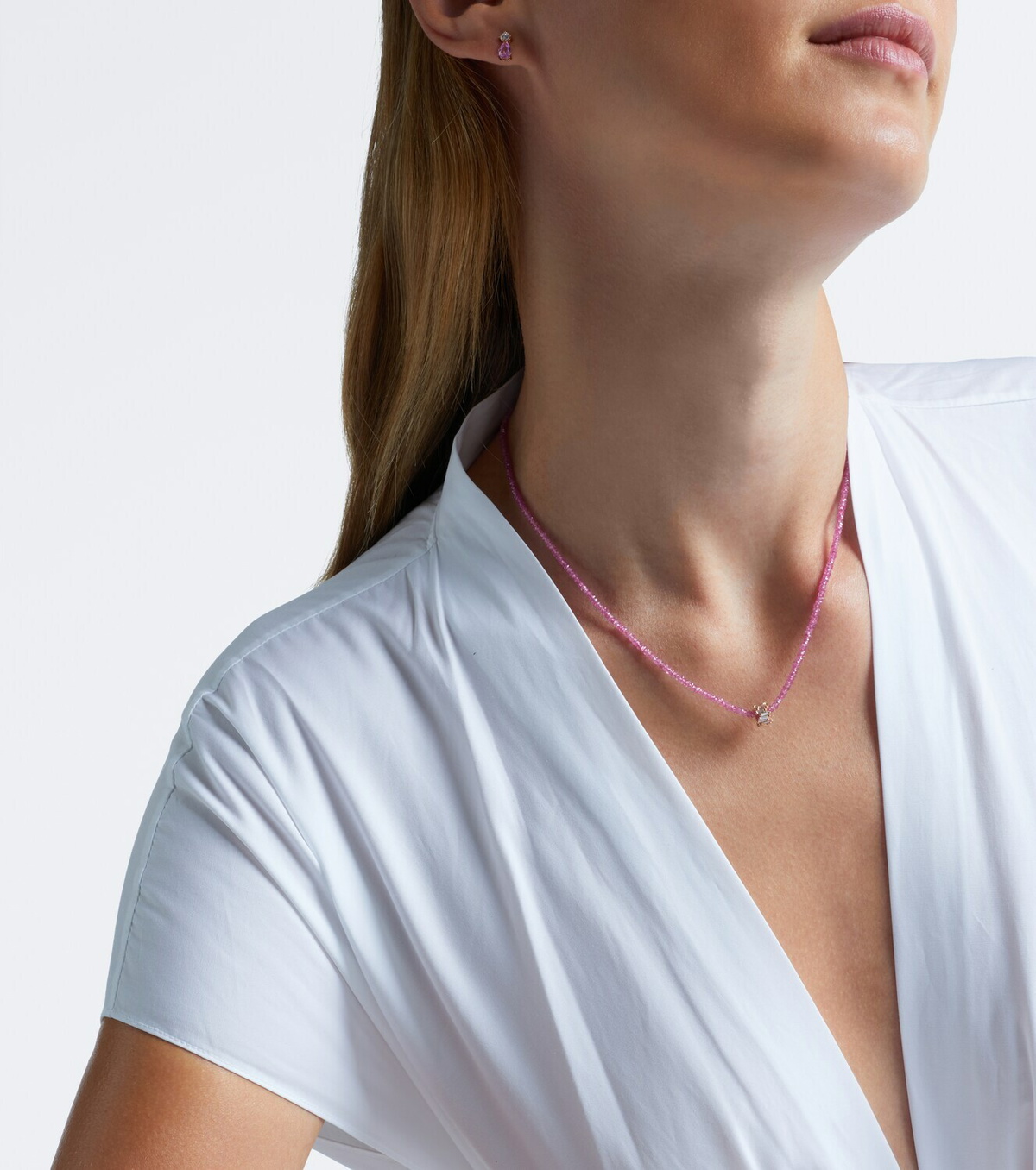 Suzanne Kalan Infinite 18kt rose gold beaded necklace with spinels and diamonds