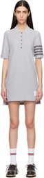 Thom Browne Gray Textured Piqué Polo Minidress