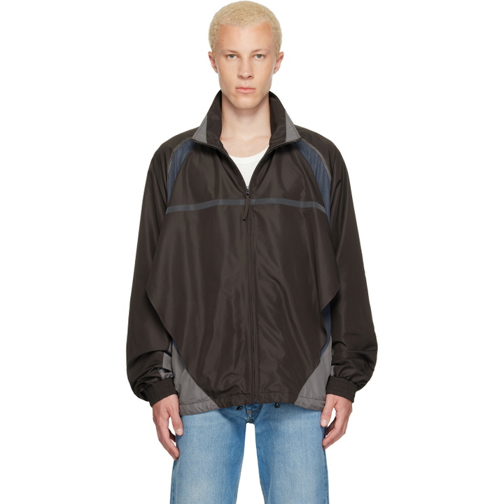 Photo: Maison Margiela Brown Contrast Panel Track Jacket