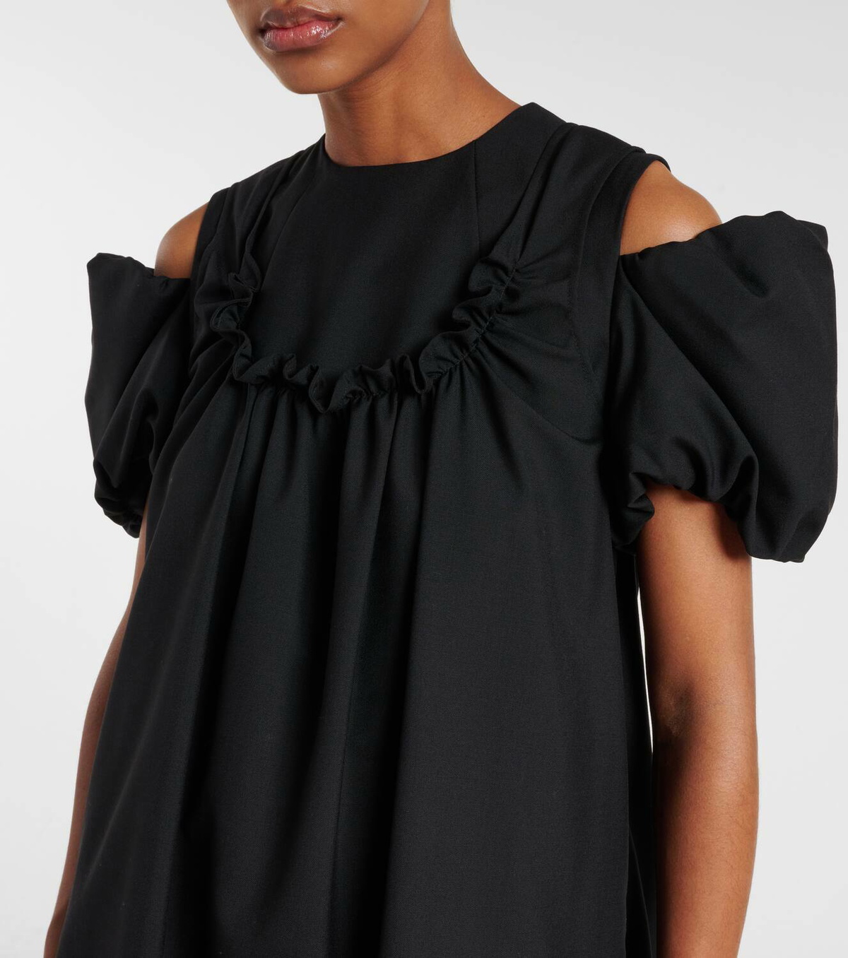 Noir Kei Ninomiya Cutout wool midi dress