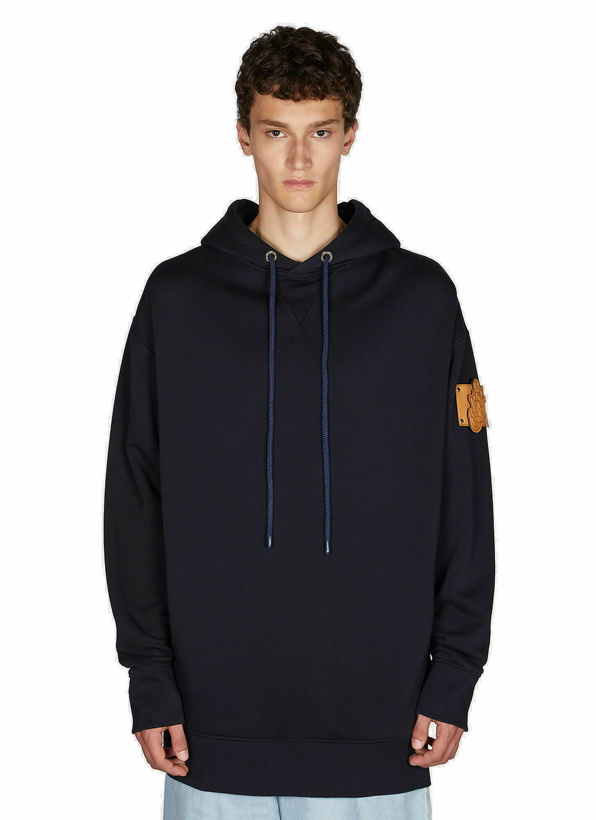 Photo: Logo Patch Oversized Hooded Sweatshirt in Blue